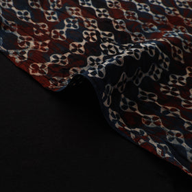 Multicolor - Ajrakh Hand Block Print Natural Dyed Modal Silk Fabric 59