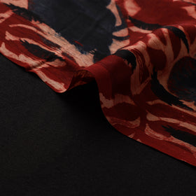 Red - Ajrakh Hand Block Print Natural Dyed Modal Silk Fabric 62