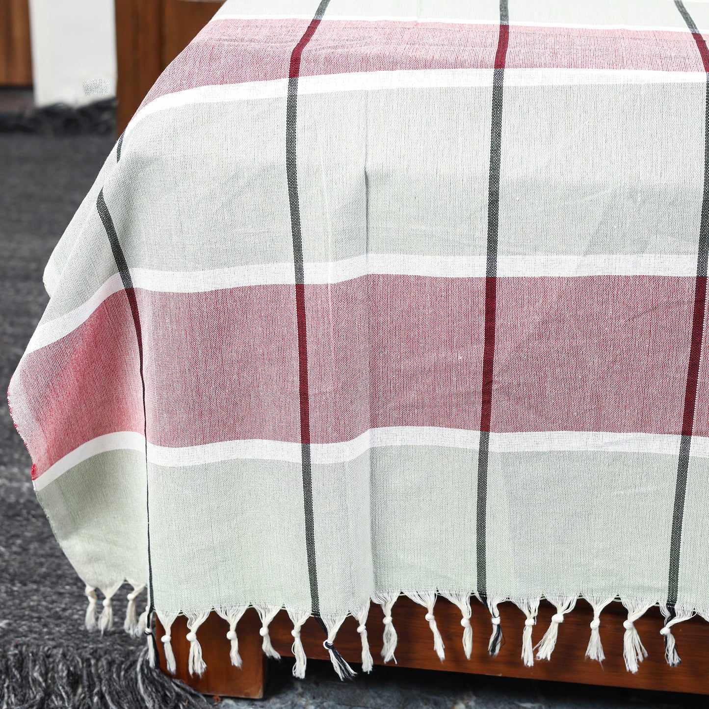 Multicolor - pure handloom double cotton bed sheet (93 x 90