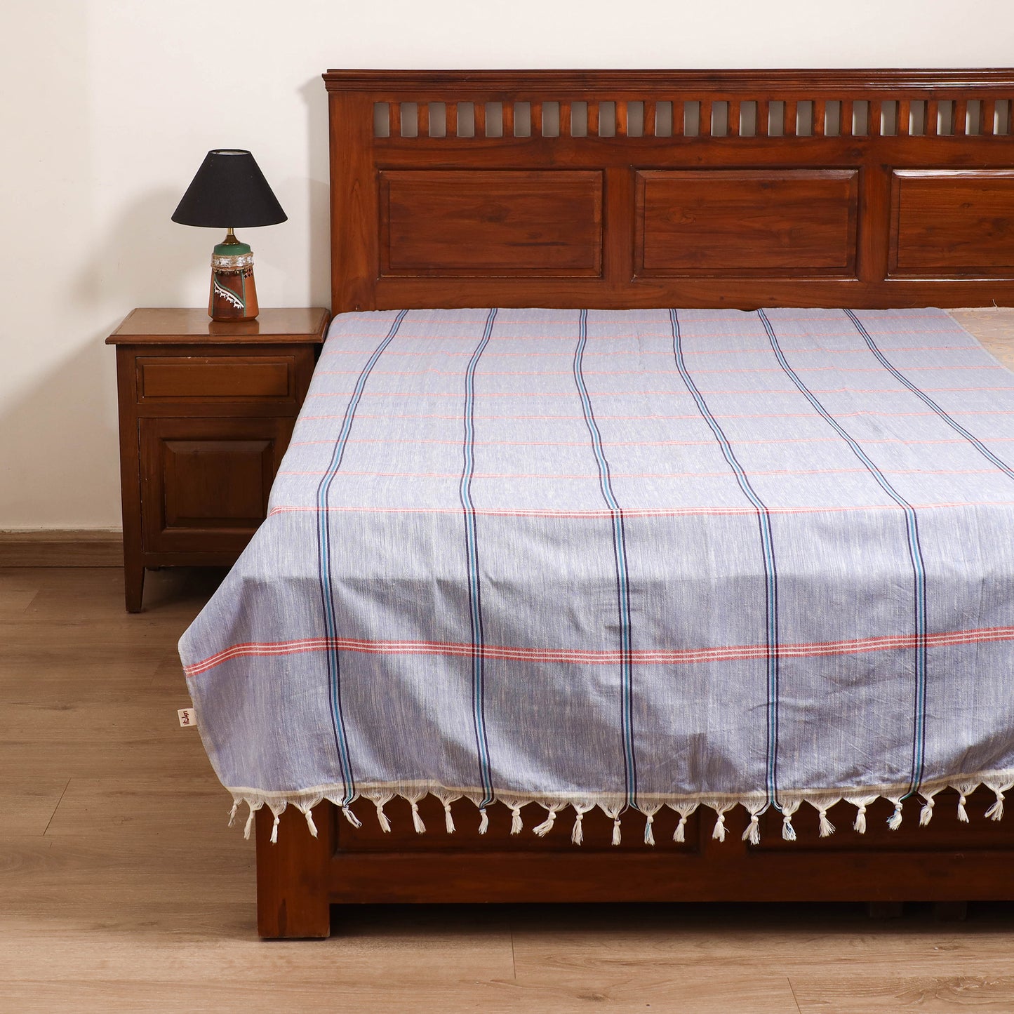 Handloom Cotton Single Bedsheet (90 x 60 in) 231