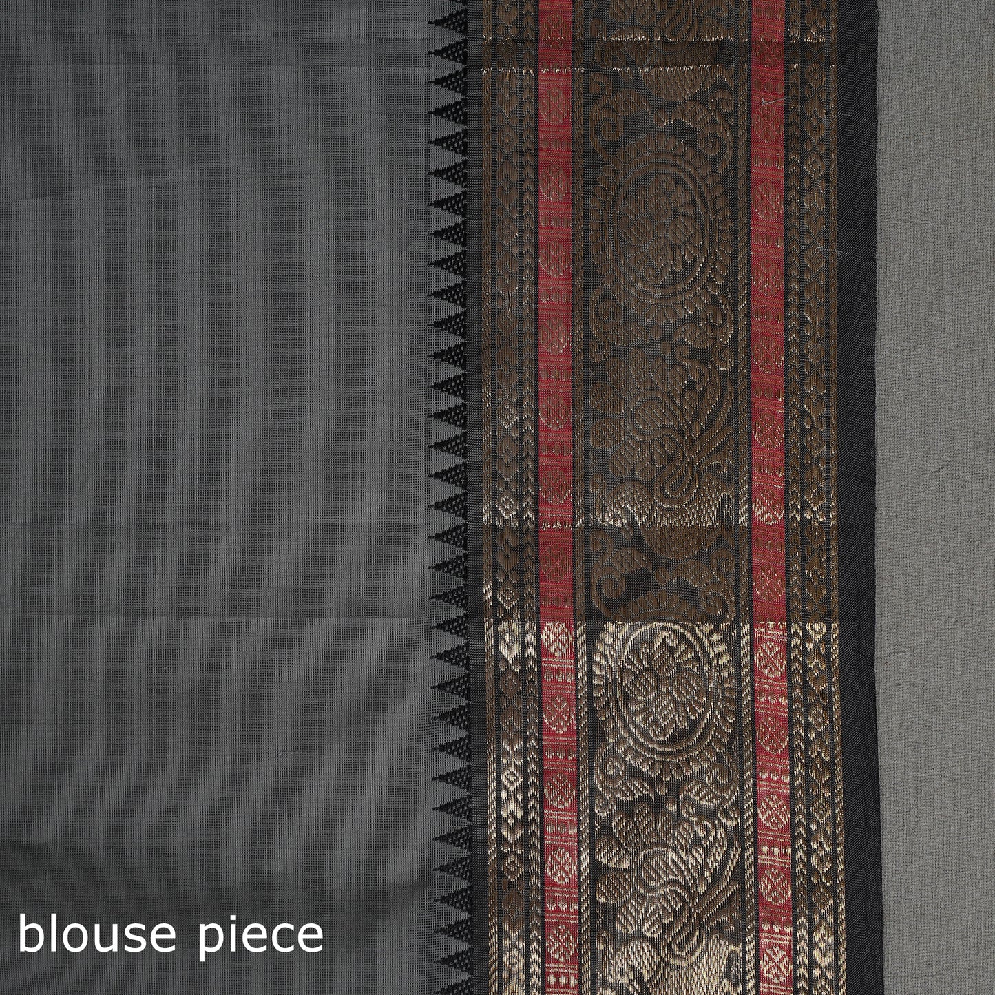 Grey Kanchipuram Cotton Saree with Buti & Thread Border 40