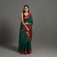 Green - Kanchipuram Cotton Saree with Buti & Thread Border 41