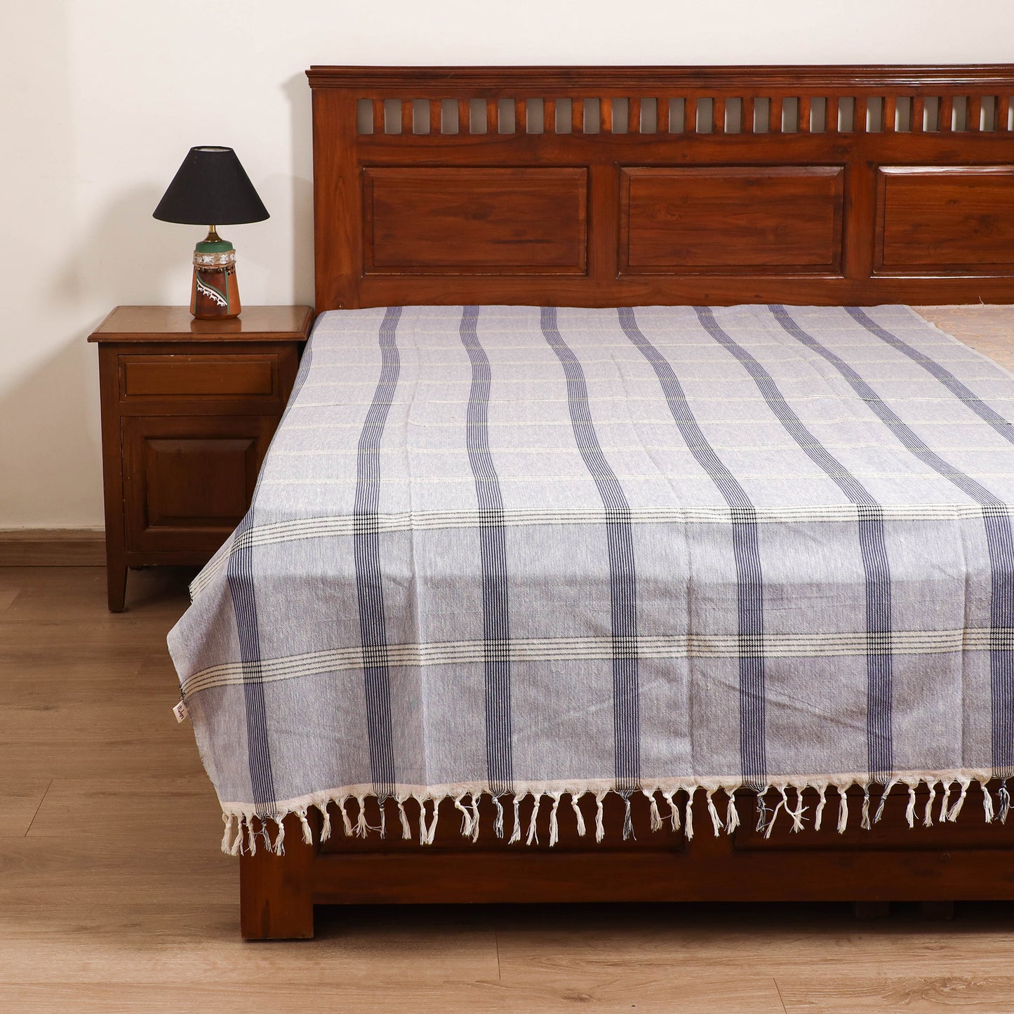 Handloom Cotton Single Bedsheet (90 x 60 in) 233