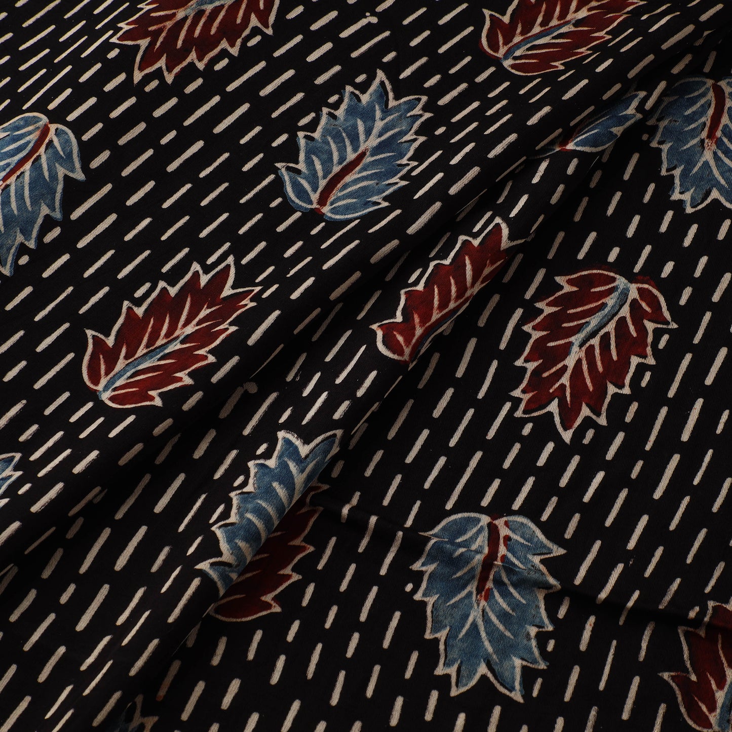 Ajrakh Hand Block Print Natural Dyed Modal Silk Fabric 67