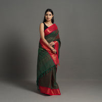 Green - Kanchipuram Cotton Saree with Buti & Thread Border 42