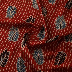 Red - Ajrakh Hand Block Print Natural Dyed Modal Silk Fabric 68