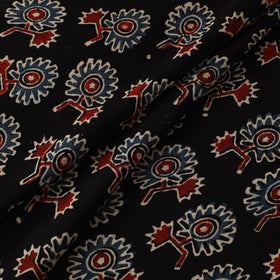 Black - Ajrakh Hand Block Print Natural Dyed Modal Silk Fabric 69