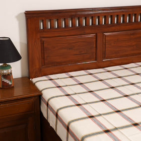 Handloom Cotton Single Bedsheet (90 x 60 in) 234
