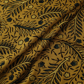 Yellow - Ajrakh Hand Block Print Natural Dyed Modal Silk Fabric 70