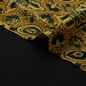 Yellow - Ajrakh Hand Block Print Natural Dyed Modal Silk Fabric 71