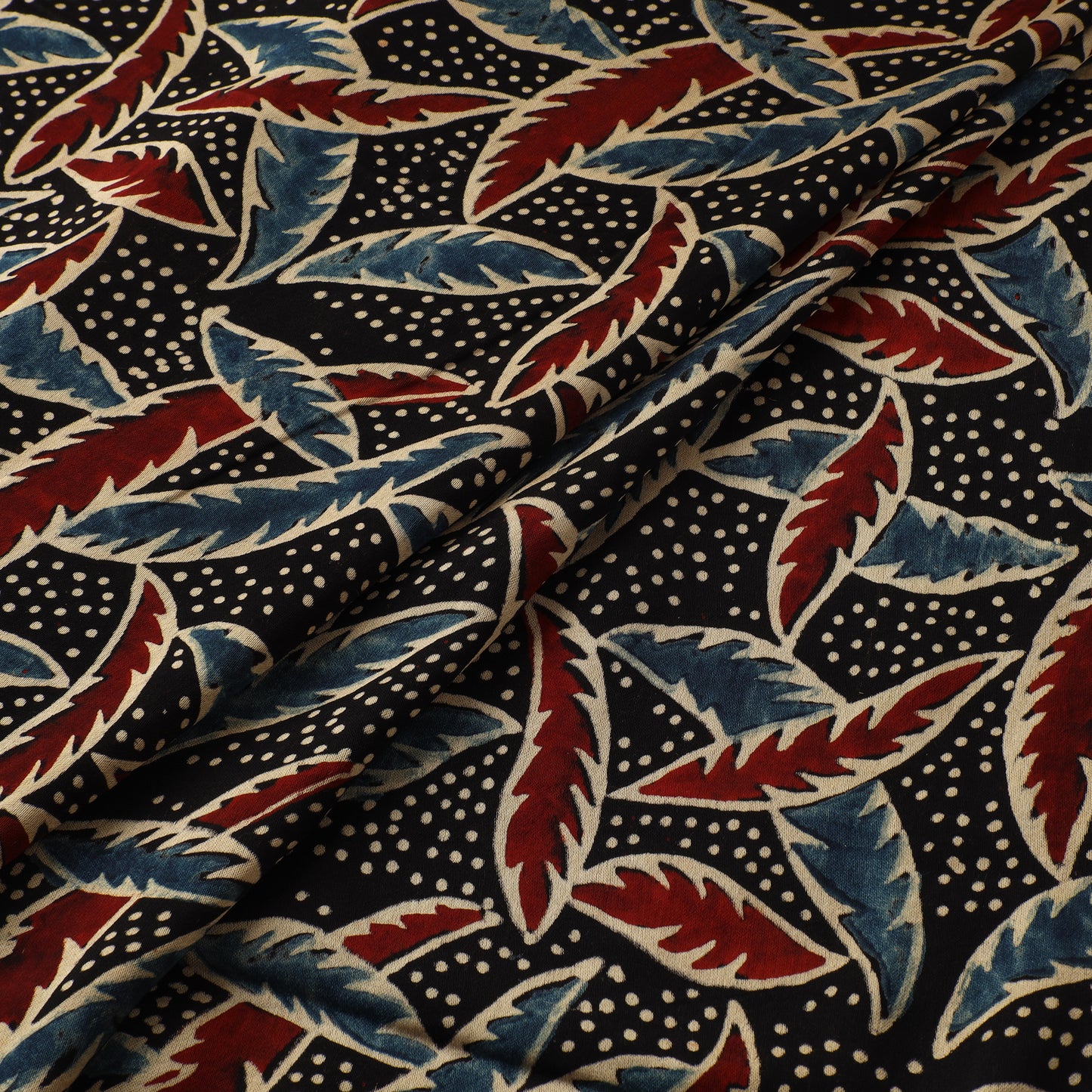 Ajrakh Hand Block Print Natural Dyed Modal Silk Fabric 72