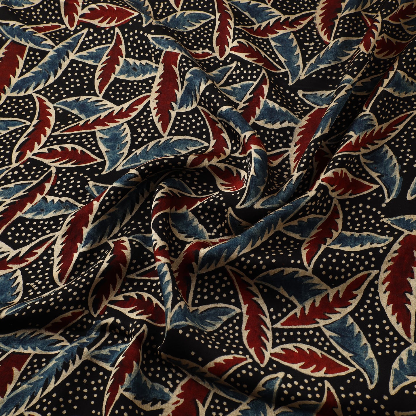 Ajrakh Hand Block Print Natural Dyed Modal Silk Fabric 72