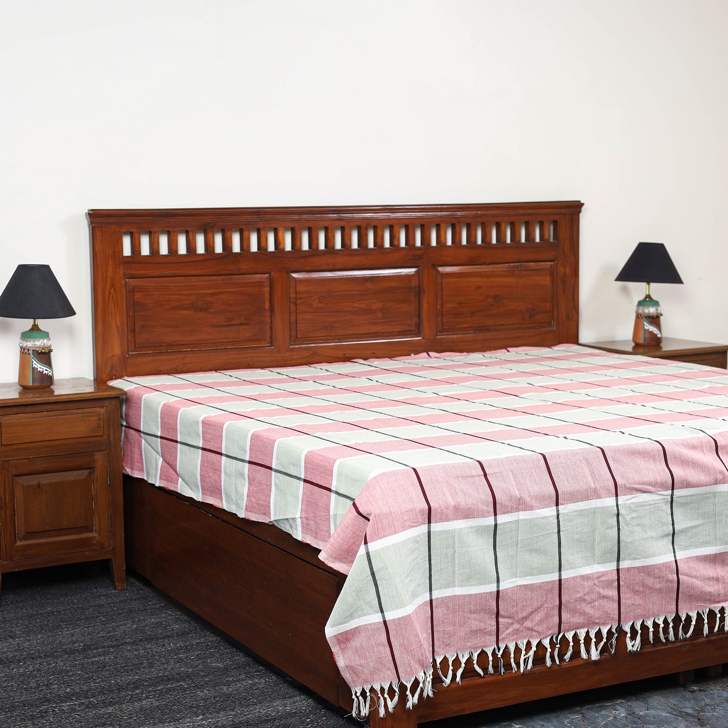 Buy Multicolor Pure Handloom Double Cotton Bed Sheet