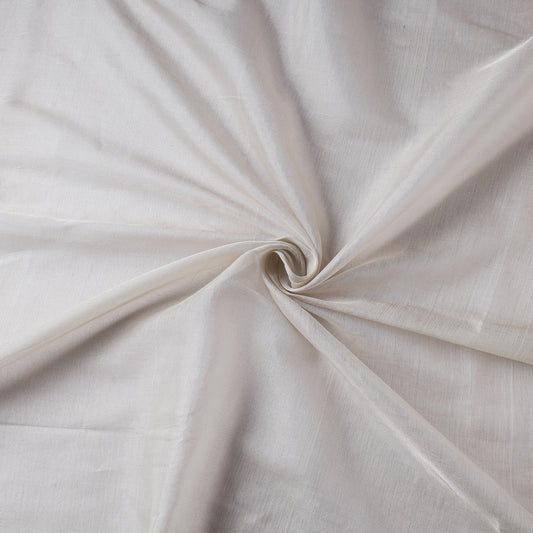 White - Traditional Chanderi Silk Handloom Tissue Zari Fabric