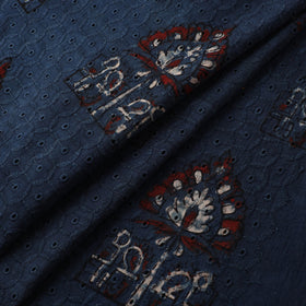 Hakoba Hand Block Ajrakh Print Natural Dyed Cotton Fabric 101