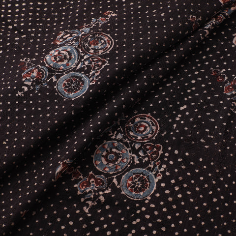 Hakoba Hand Block Ajrakh Print Natural Dyed Cotton Fabric 103