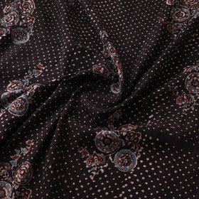Hakoba Hand Block Ajrakh Print Natural Dyed Cotton Fabric 103