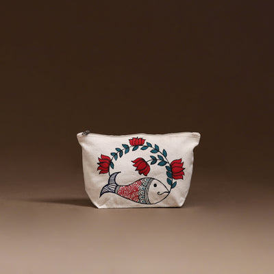 Madhubani Handpainted Utility Pouch 03