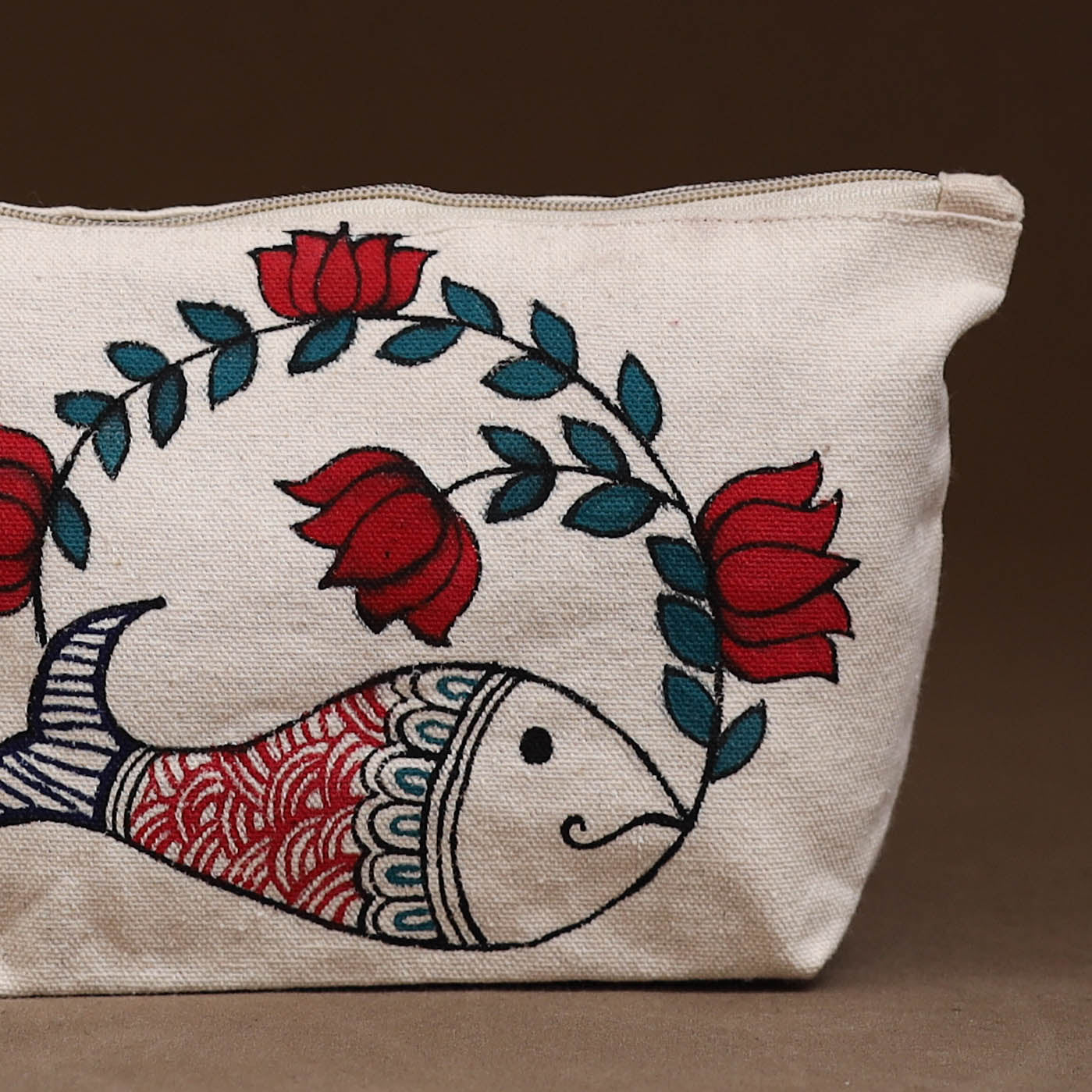 Madhubani Handpainted Utility Pouch 03