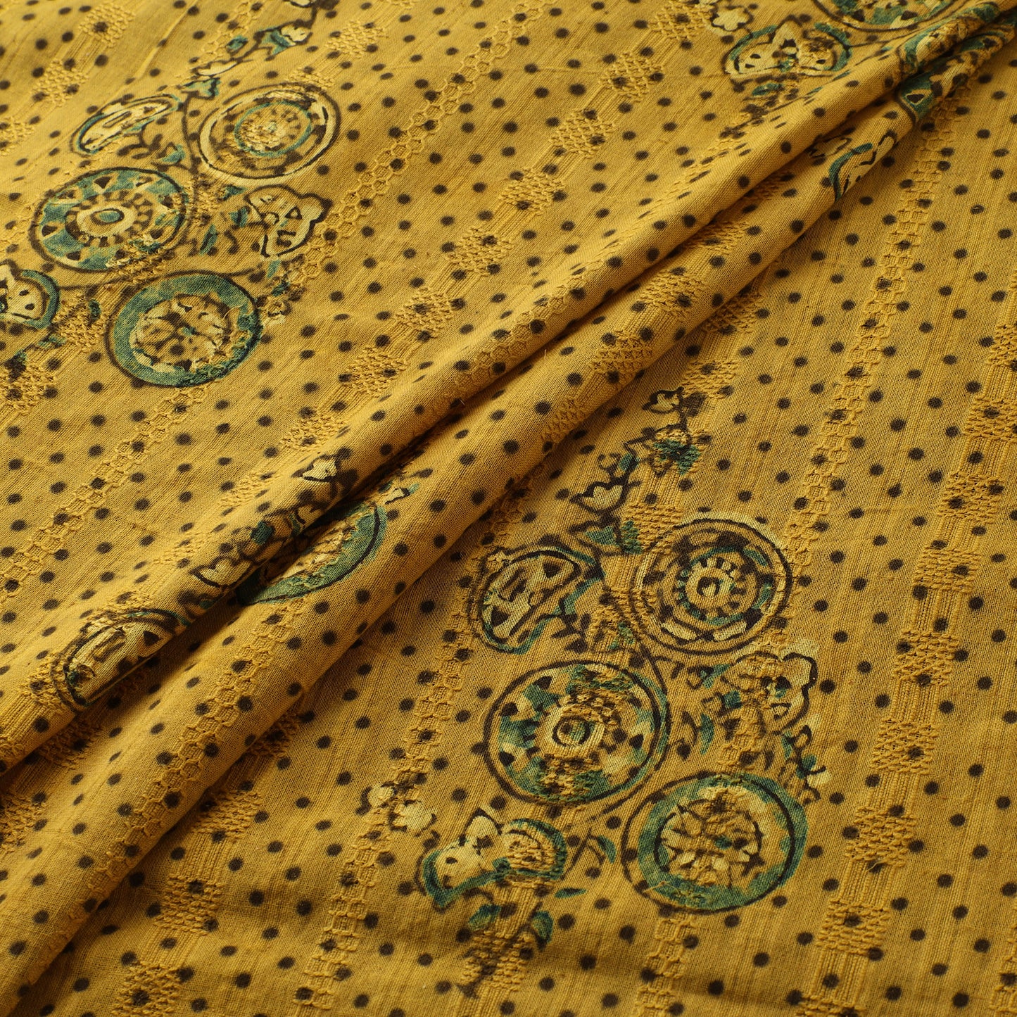 Hakoba Hand Block Ajrakh Print Natural Dyed Cotton Fabric 104