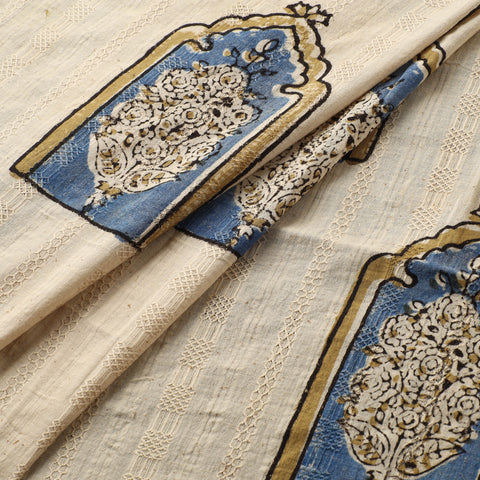 Hakoba Hand Block Ajrakh Print Natural Dyed Cotton Fabric 105