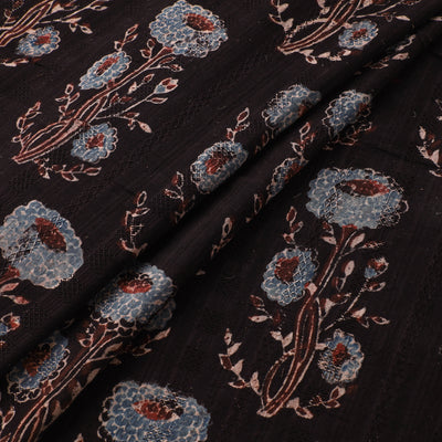Hakoba Hand Block Ajrakh Print Natural Dyed Cotton Fabric 107