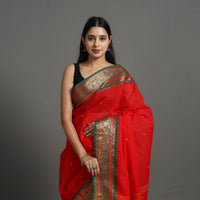 Red - Kanchipuram Cotton Saree with Buti & Thread Border 48