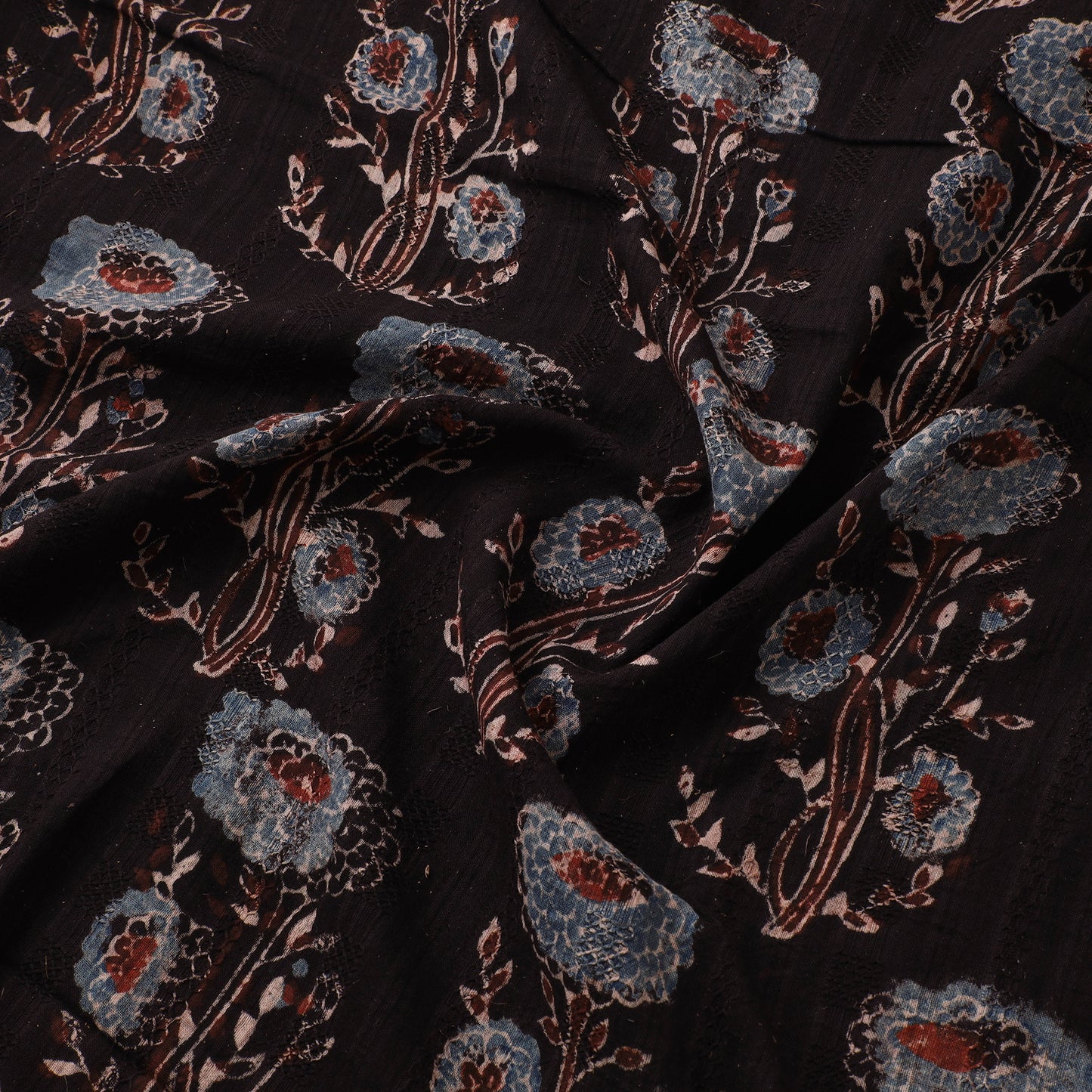 Hakoba Hand Block Ajrakh Print Natural Dyed Cotton Fabric 107