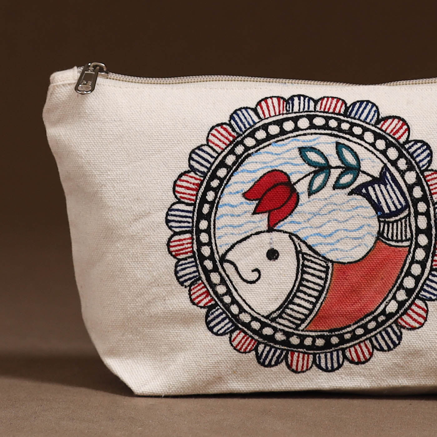Madhubani Handpainted Utility Pouch 06
