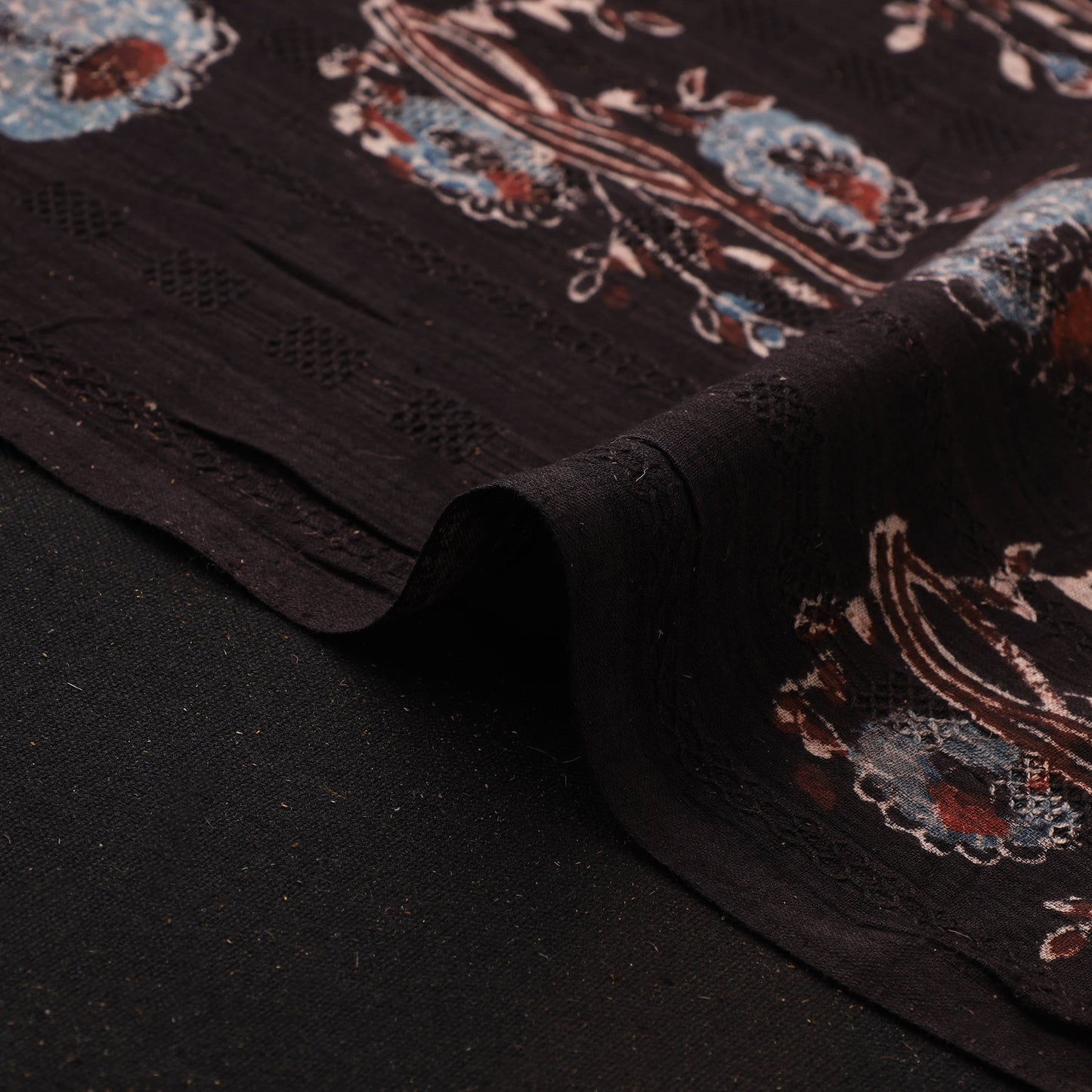 Hakoba Hand Block Ajrakh Print Natural Dyed Cotton Fabric 107