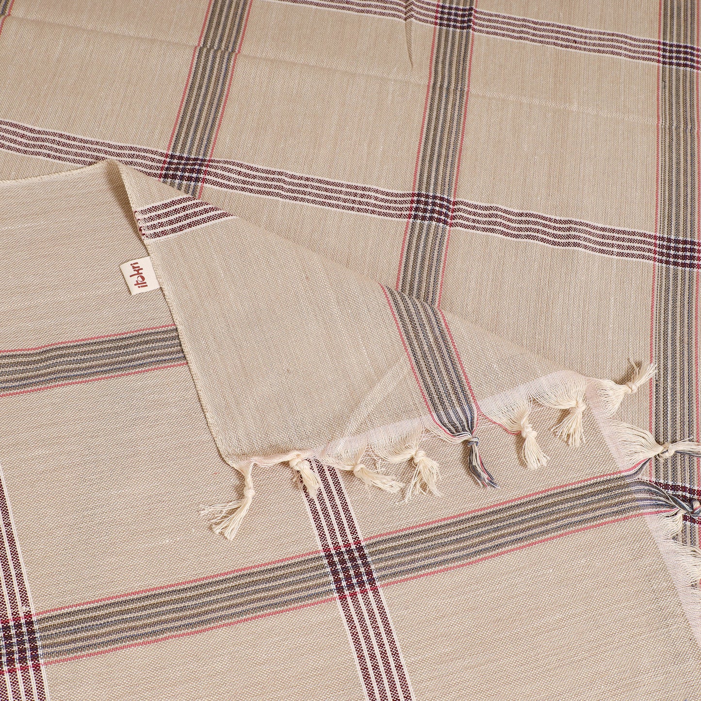 Handloom Cotton Single Bedsheet (90 x 60 in) 242