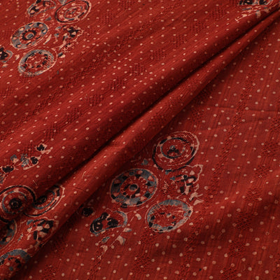 Hakoba Hand Block Ajrakh Print Natural Dyed Cotton Fabric 109