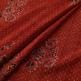 Hakoba Hand Block Ajrakh Print Natural Dyed Cotton Fabric 109