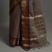 Brown - Kanchipuram Cotton Saree with Buti & Thread Border 49