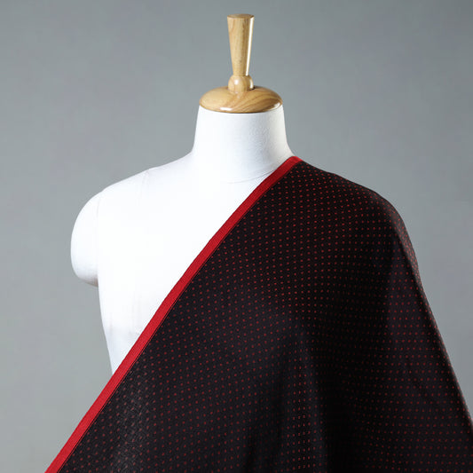 Black - Pure Handloom Mashru Silk Cotton Fabric (Width - 24 in)