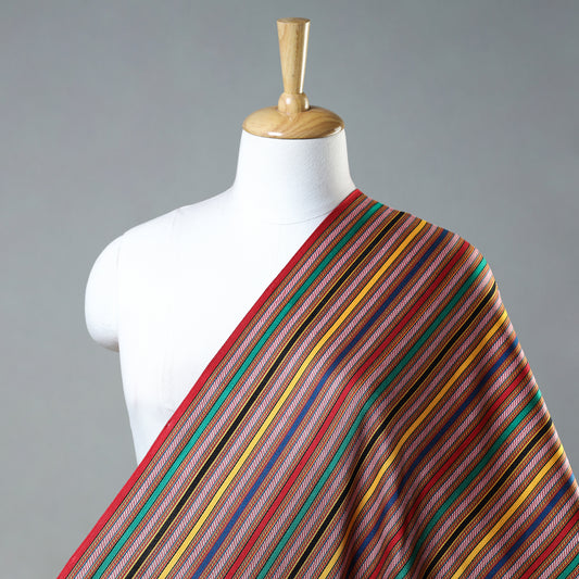 Multicolor - Pure Handloom Mashru Silk Cotton Fabric (Width - 24 in)