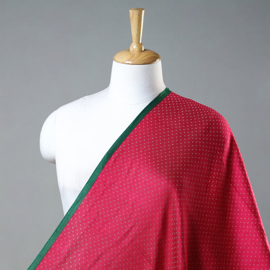 Pink - Pure Handloom Mashru Silk Cotton Fabric (Width - 24 in)