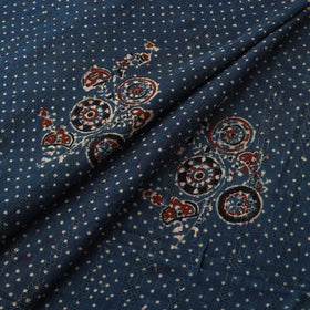 Hakoba Hand Block Ajrakh Print Natural Dyed Cotton Fabric 112