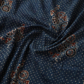 Hakoba Hand Block Ajrakh Print Natural Dyed Cotton Fabric 112