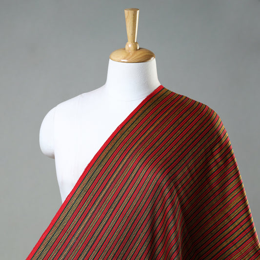 Red - Pure Handloom Mashru Silk Cotton Fabric (Width - 22 in)