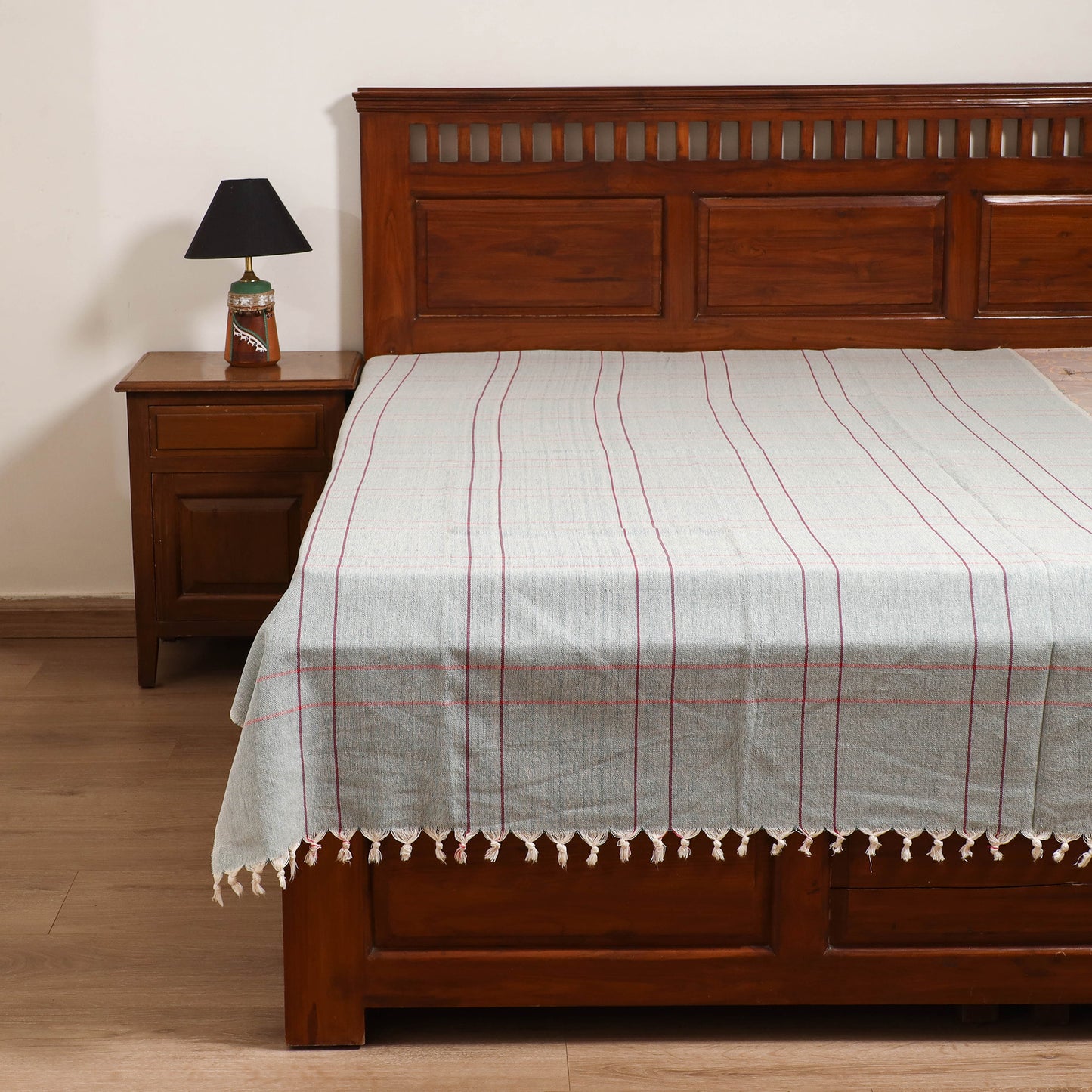 Handloom Cotton Single Bedsheet (90 x 60 in) 246