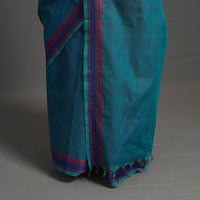 Blue - Kanchipuram Cotton Saree with Zig Zag Stripes 52