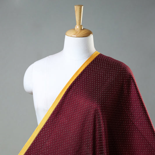 Maroon - Pure Handloom Mashru Silk Cotton Fabric (Width - 22 in)
