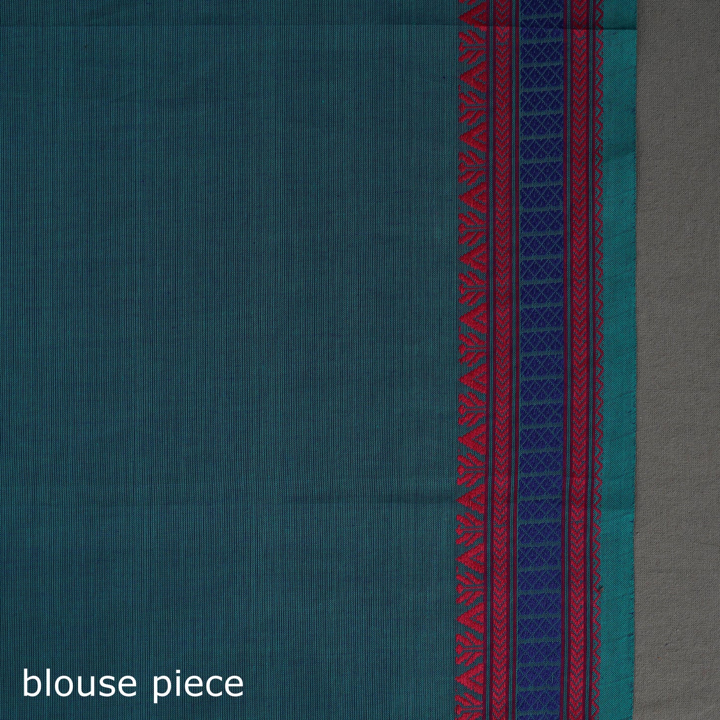 Blue - Kanchipuram Cotton Saree with Zig Zag Stripes 52