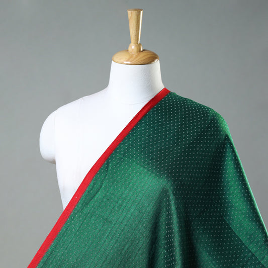 Green - Pure Handloom Mashru Silk Cotton Fabric (Width - 22 in)