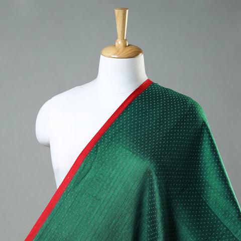 Green - Pure Handloom Mashru Silk Cotton Fabric (Width - 22 in)