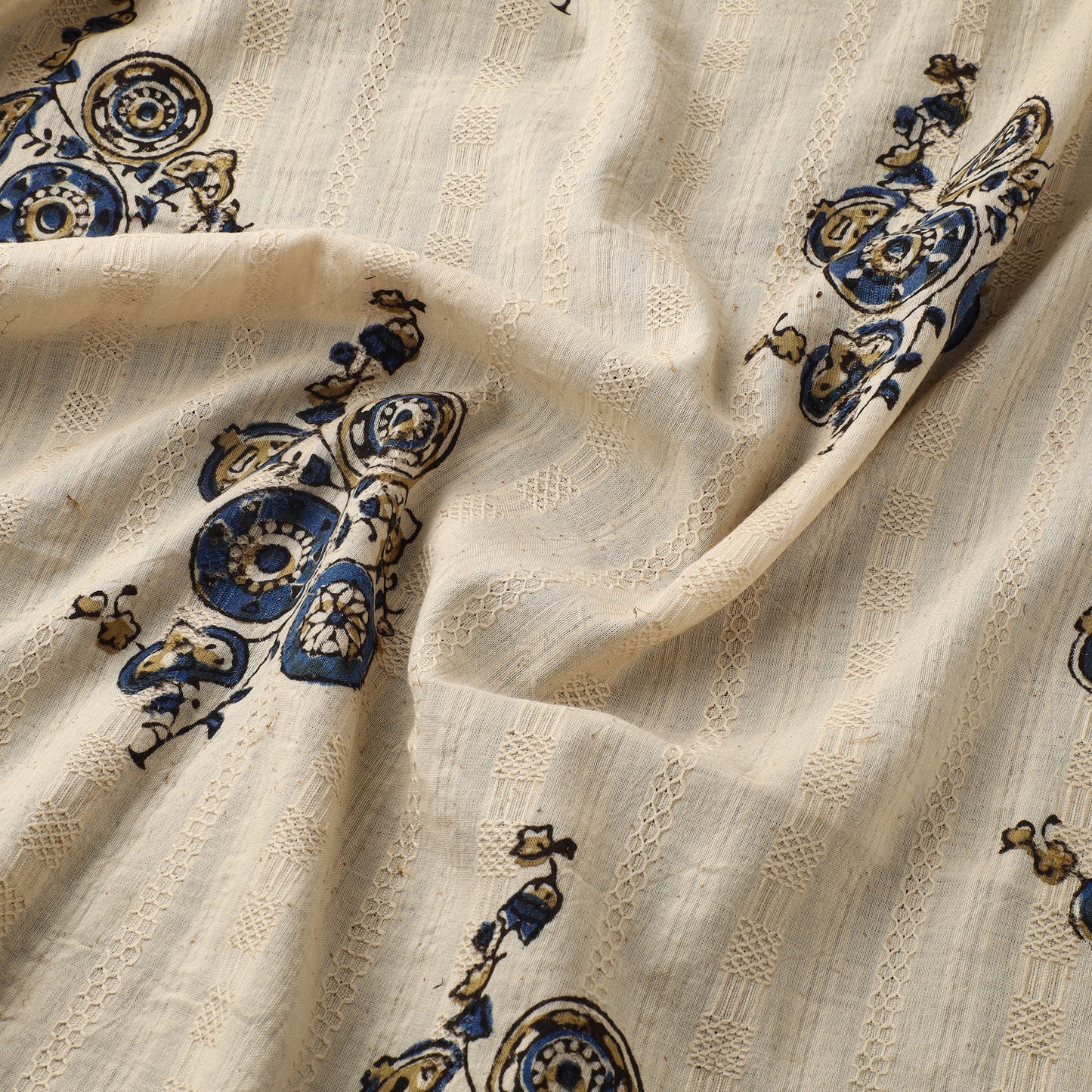 Hakoba Hand Block Ajrakh Print Natural Dyed Cotton Fabric 113