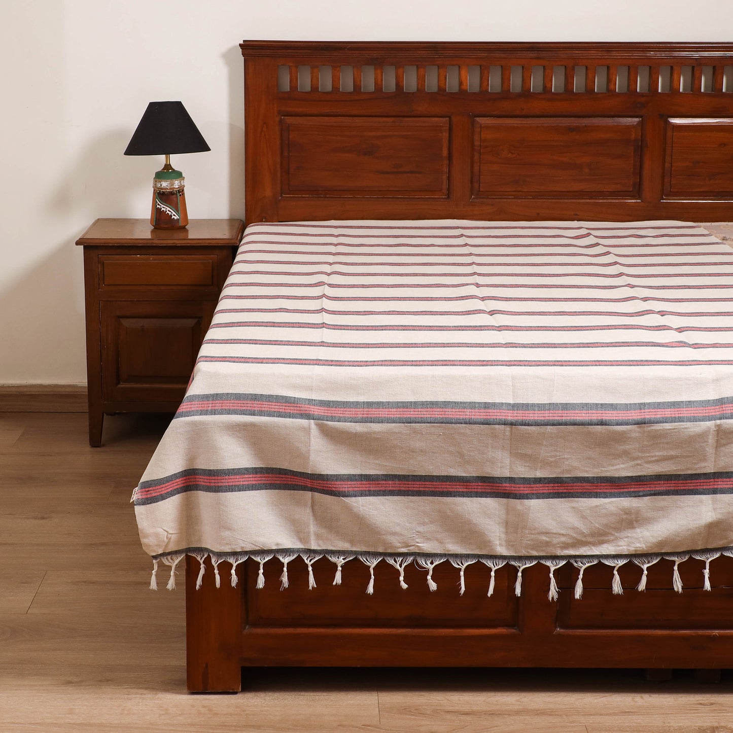 Handloom Cotton Single Bedsheet (90 x 60 in) 247