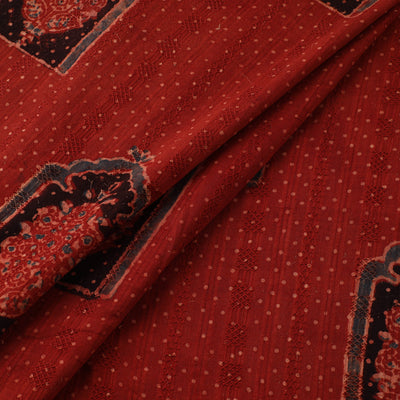 Hakoba Hand Block Ajrakh Print Natural Dyed Cotton Fabric 114