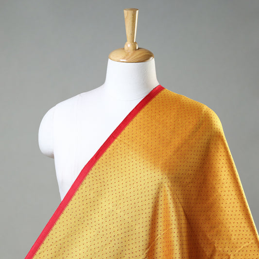 Yellow - Pure Handloom Mashru Silk Cotton Fabric (Width - 22 in)